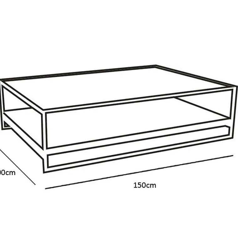 MESA DE CENTRO SAINT LUKE 100X150 CM CAFÉ CLARO PIEZA METALLICA / CON RAYA LEVE  - EMBALAJE DAÑADO 3