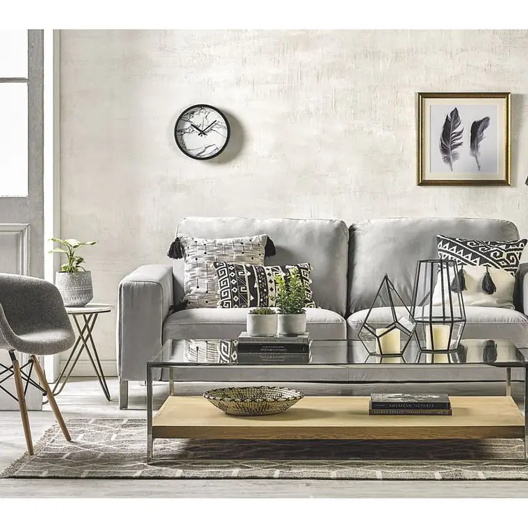 MESA DE CENTRO SAINT LUKE 100X150 CM CAFÉ CLARO PIEZA METALLICA / CON RAYA LEVE  - EMBALAJE DAÑADO 6