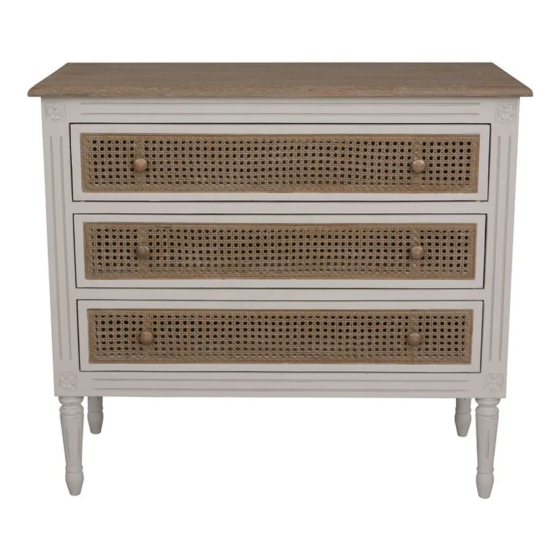 CÓMODA HELENA JUNCO 3 CAJONES / EMBALAJE DAÑADO 2