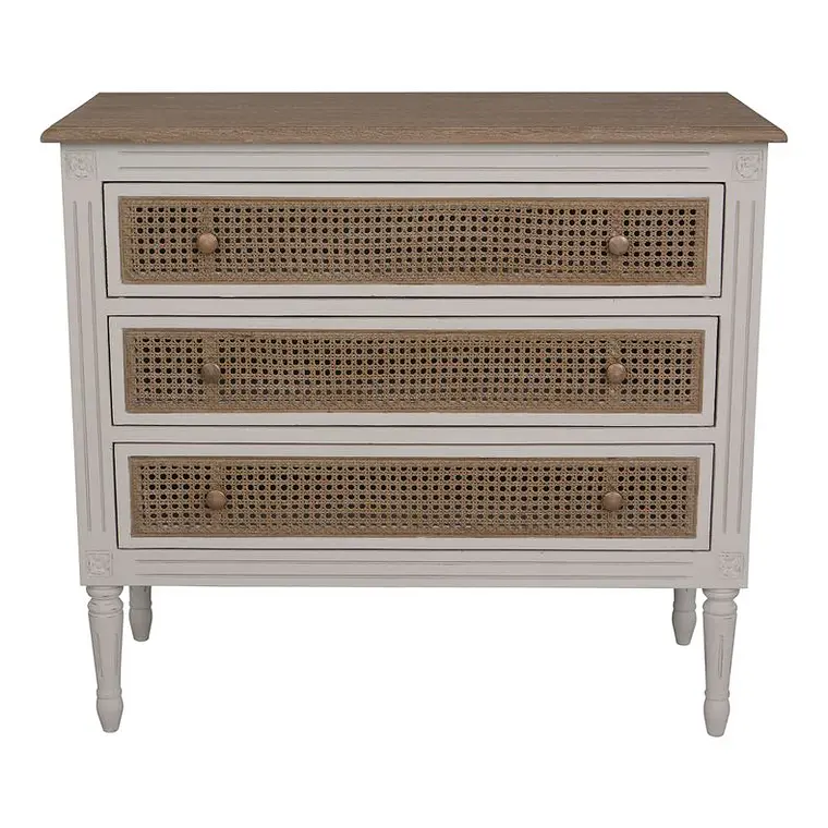 CÓMODA HELENA JUNCO 3 CAJONES / EMBALAJE DAÑADO 2