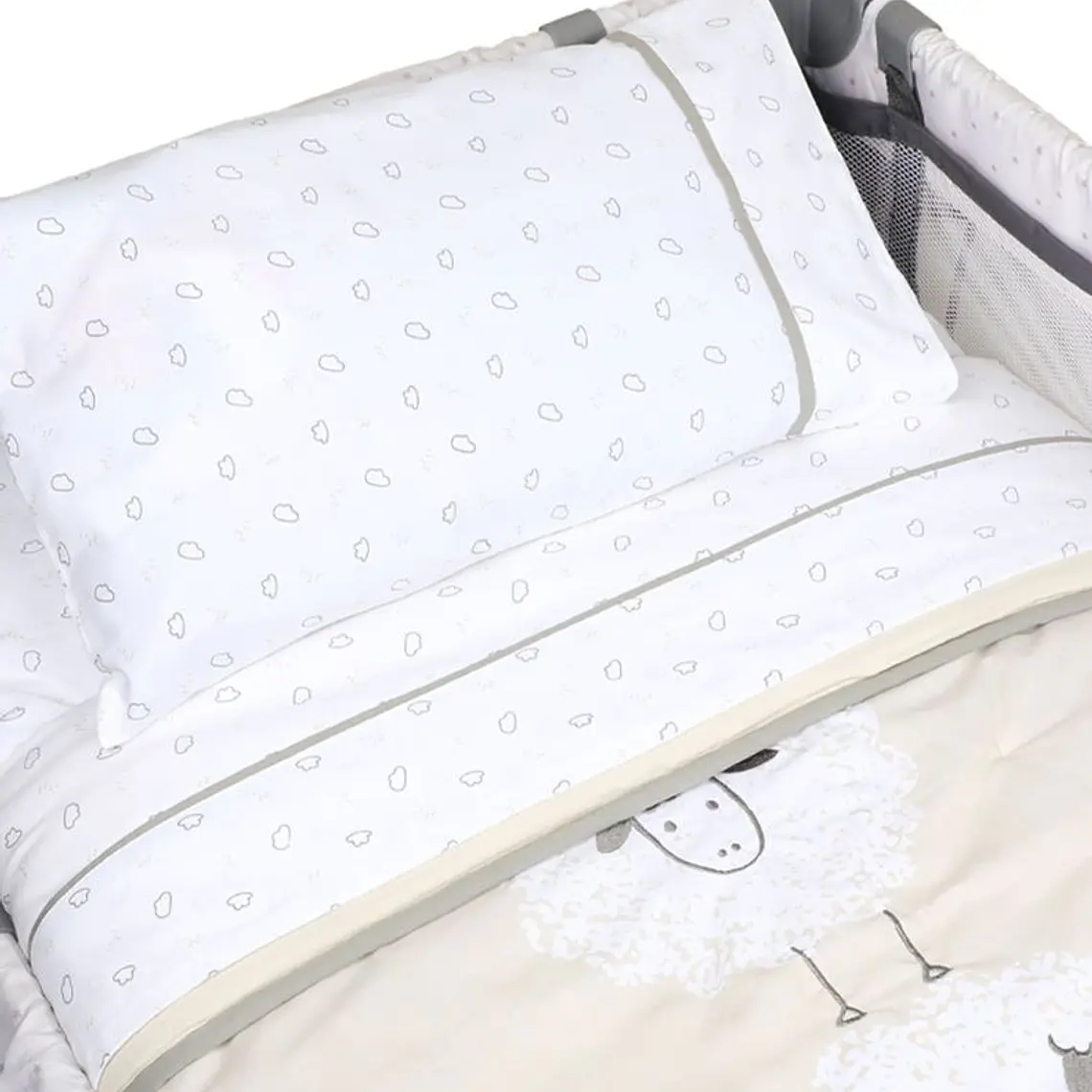 SET CUNA PLAYARD OVEJAS TELA / CON SUCIEDAD MINIMA - EMBALAJE DAÑADO 5