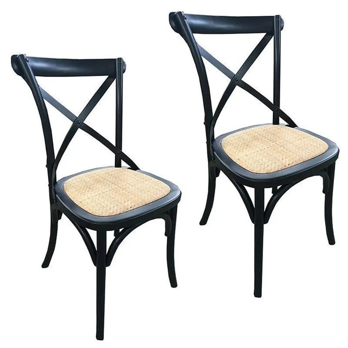 PACK 2 SILLAS DANUBIO NEGRO / PIQUETES LEVES EN EL BORDE FRONTAL DE UNA SILLA - EMBALAJE DAÑADO 1