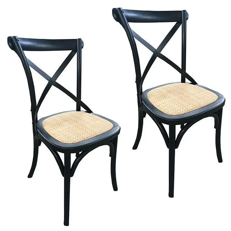 PACK 2 SILLAS DANUBIO NEGRO / PIQUETES LEVES EN EL BORDE FRONTAL DE UNA SILLA - EMBALAJE DAÑADO 1