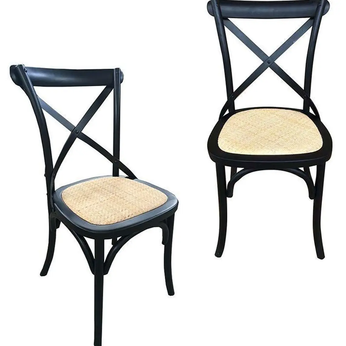 PACK 2 SILLAS DANUBIO NEGRO / PIQUETES LEVES EN EL BORDE FRONTAL DE UNA SILLA - EMBALAJE DAÑADO 4