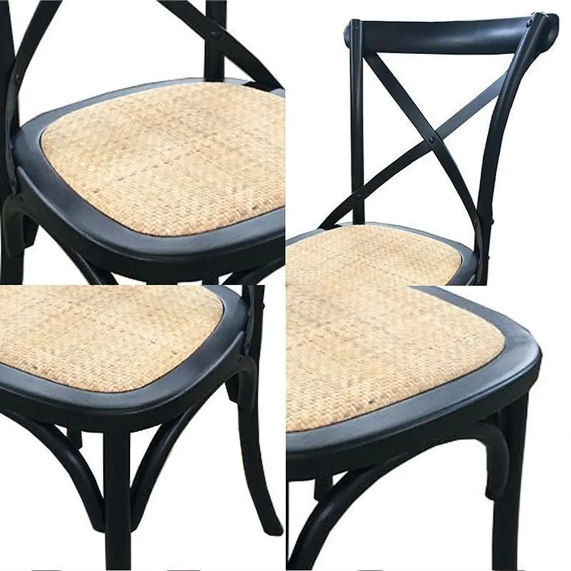 PACK 2 SILLAS DANUBIO NEGRO / PIQUETES LEVES EN EL BORDE FRONTAL DE UNA SILLA - EMBALAJE DAÑADO 5