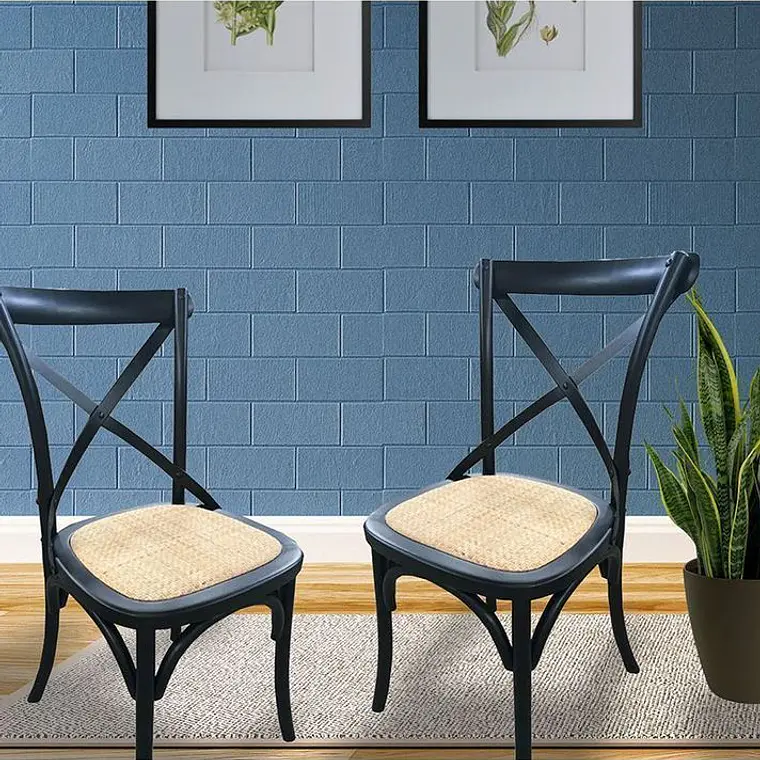 PACK 2 SILLAS DANUBIO NEGRO / PIQUETES LEVES EN EL BORDE FRONTAL DE UNA SILLA - EMBALAJE DAÑADO 6