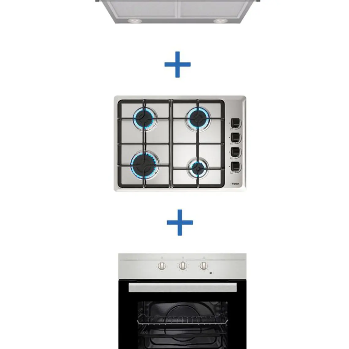 KIT EMPOTRABLE HORNO ELÉCTRICO HS445 + ENCIMERA GAS HLX540 BUT + CAMPANA CX 62120 INOX / EMBALAJE DAÑADO 1