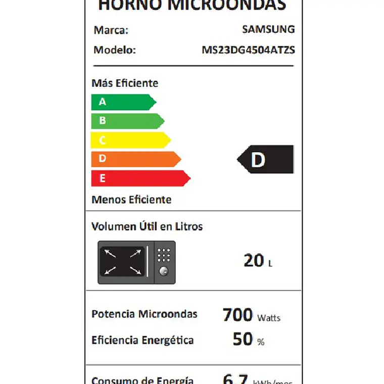 MICROONDAS CON QUICK DEFROST 23 LITROS / EMBALAJE DAÑADO 10