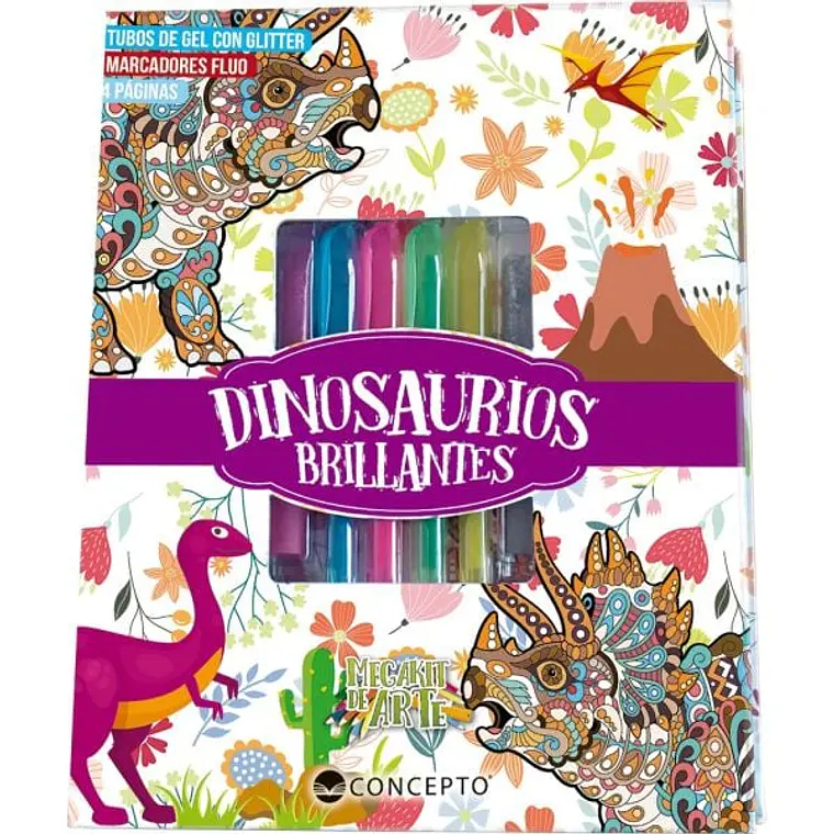 MEGAKIT DE ARTE - DINOSAURIOS BRILLANTES / EQUIPO EDITORIAL BRIJBASI 1