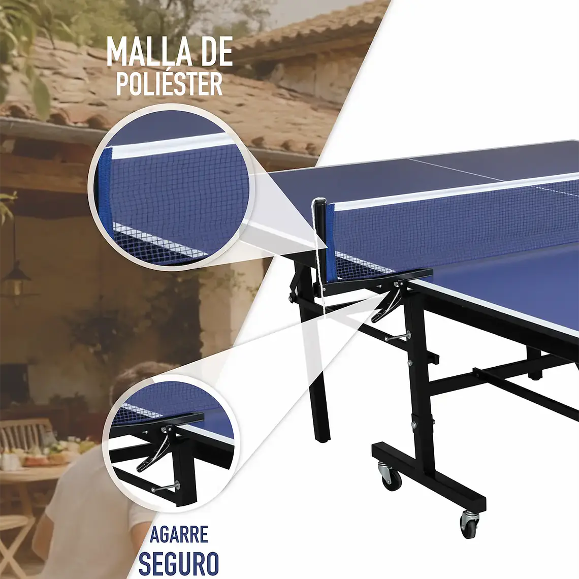 MESA DE PING PONG 2 POSICIONES AZUL / RAYADO LEVE - SUCIO FACIL DE QUITAR - EMBALAJE DANADO 5