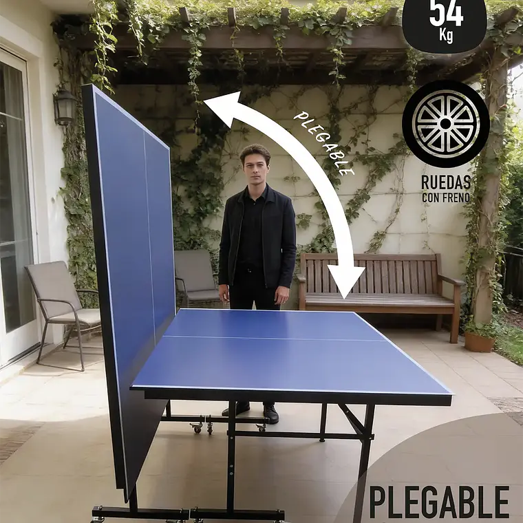 MESA DE PING PONG 2 POSICIONES AZUL / RAYADO LEVE - SUCIO FACIL DE QUITAR - EMBALAJE DANADO 6