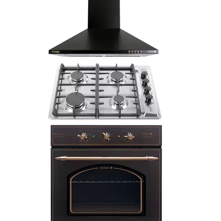 KIT EMPOTRABLE HORNO + CAMPANA + ENCIMERA KIT-134 RETRO DESIGN / EMBALAJE DAÑADO 1