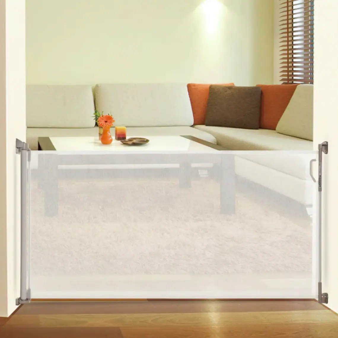 PUERTA DE SEGURIDAD RETRÁCTIL BLANCA  5