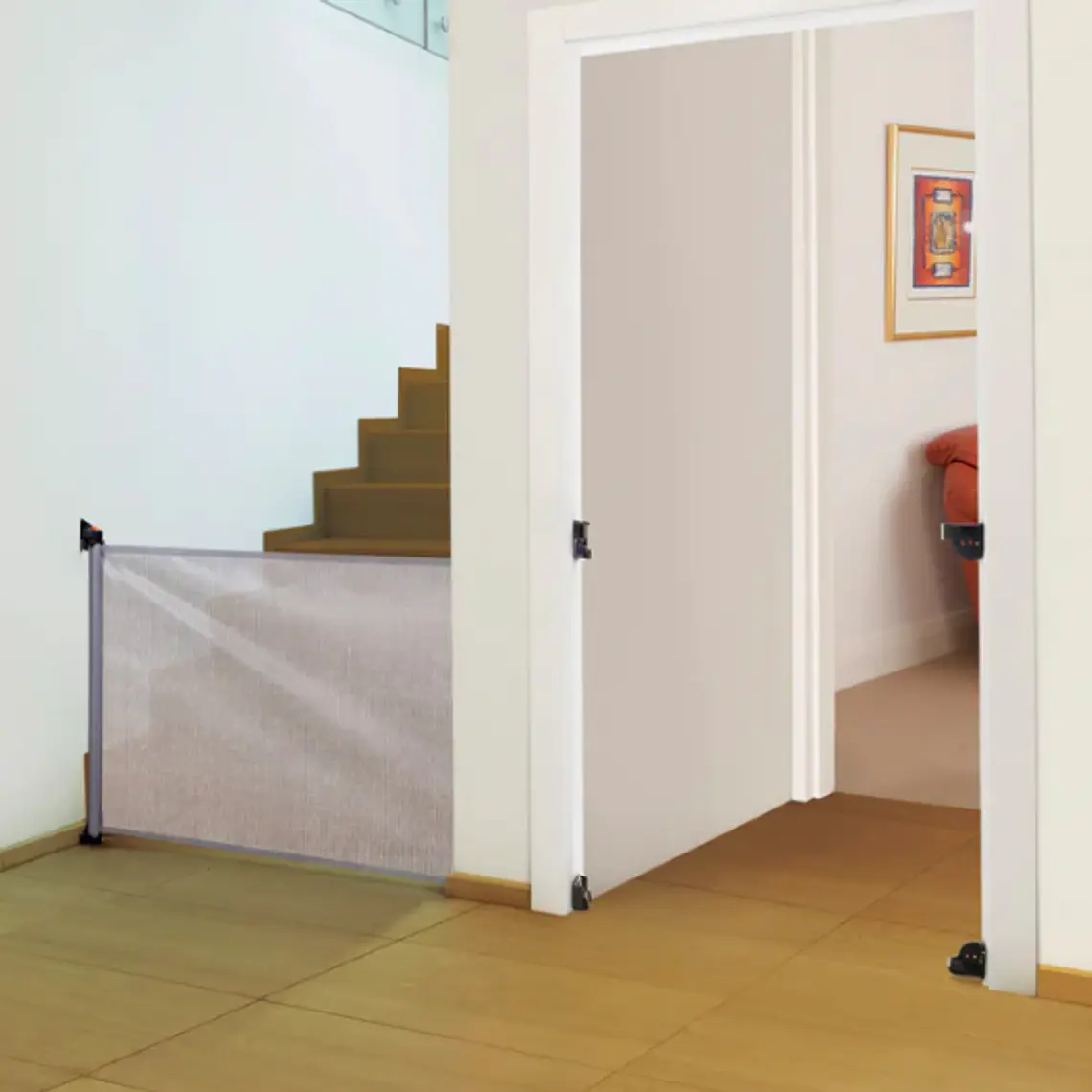 PUERTA DE SEGURIDAD RETRÁCTIL GRIS 3