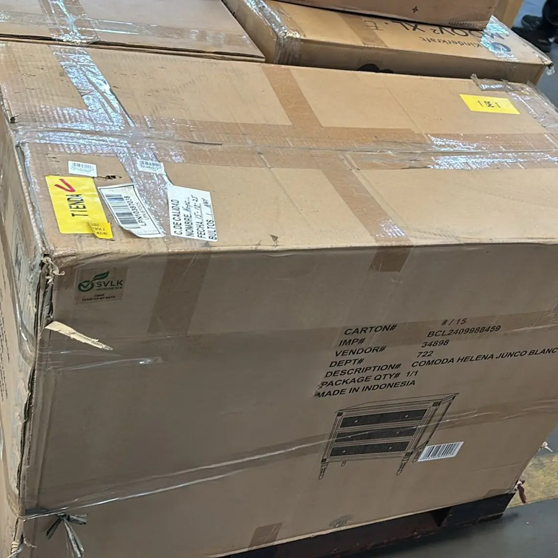 CÓMODA HELENA JUNCO 3 CAJONES / EMBALAJE DAÑADO 6