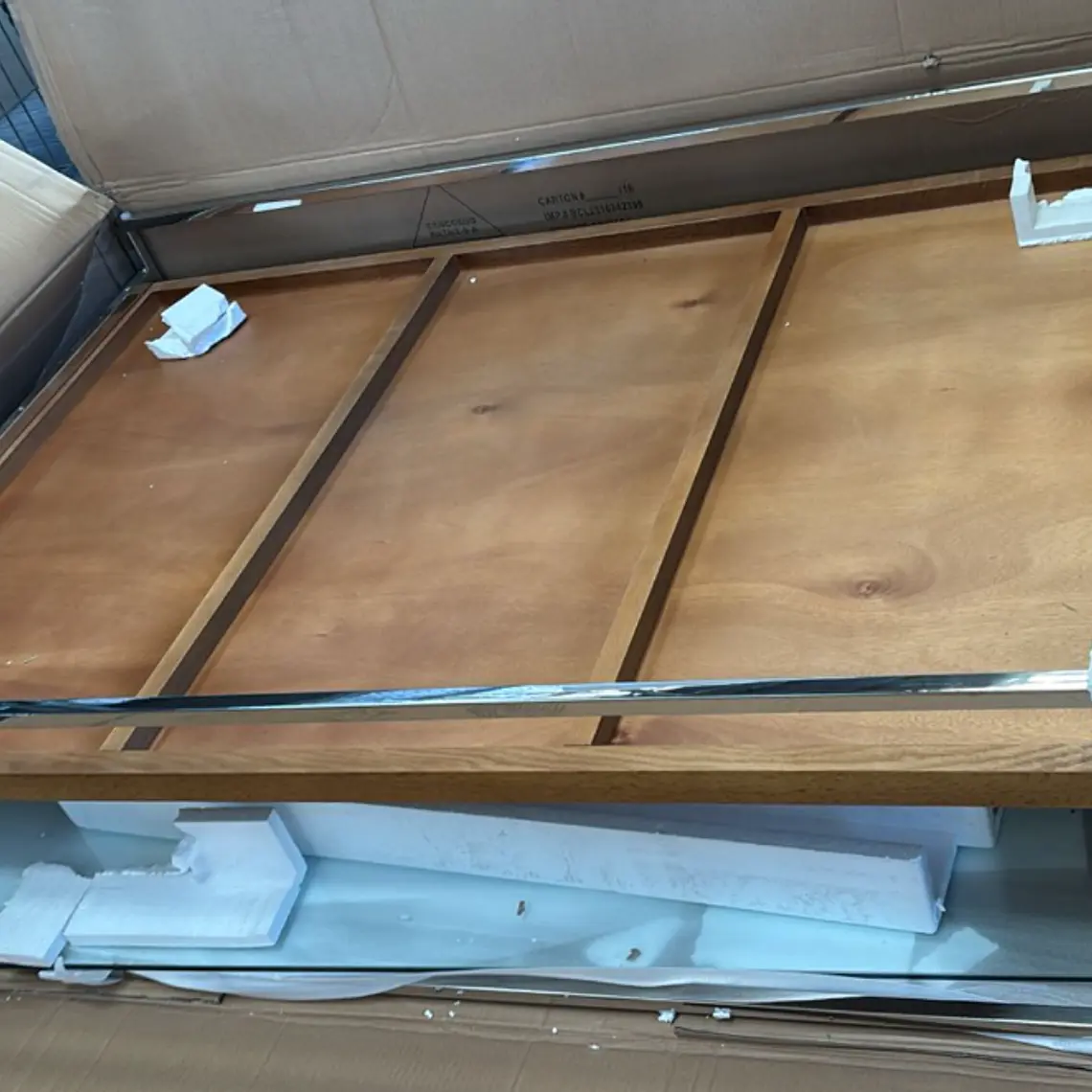 MESA DE CENTRO SAINT LUKE 100X150 CM CAFÉ CLARO PIEZA METALLICA / CON RAYA LEVE  - EMBALAJE DAÑADO 10