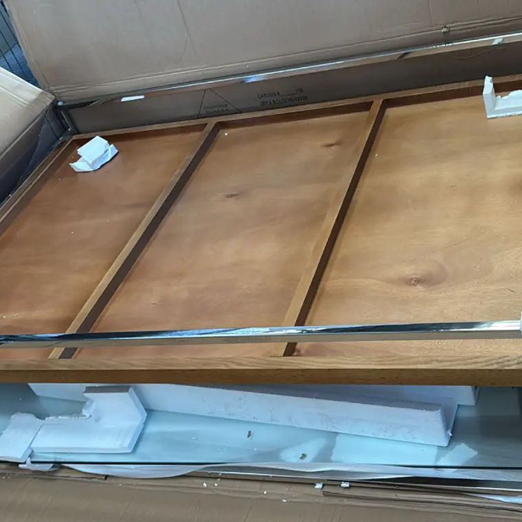 MESA DE CENTRO SAINT LUKE 100X150 CM CAFÉ CLARO PIEZA METALLICA / CON RAYA LEVE  - EMBALAJE DAÑADO 10