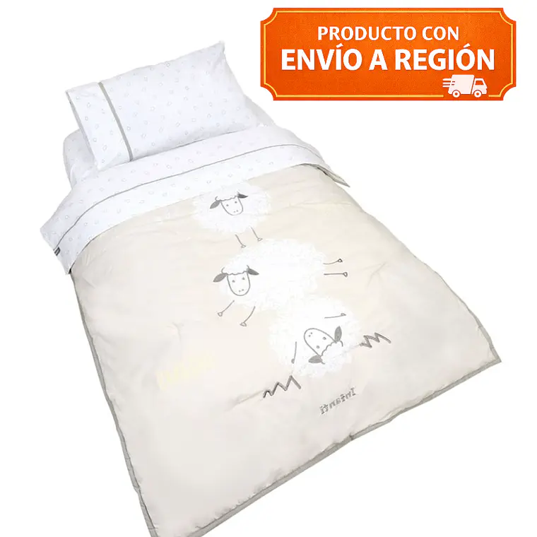 SET CUNA PLAYARD OVEJAS TELA / CON SUCIEDAD MINIMA - EMBALAJE DAÑADO 1