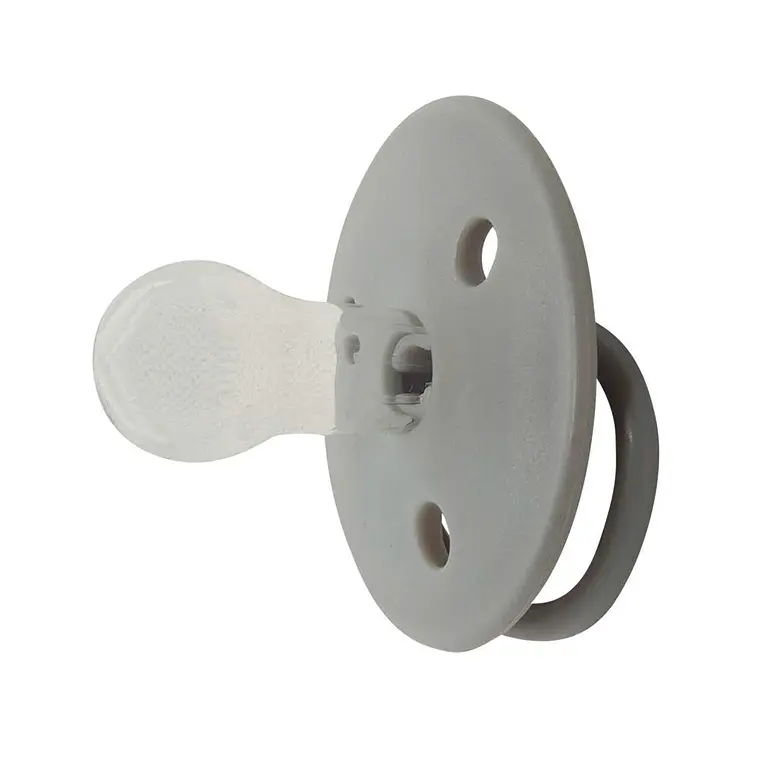 CHUPETES REDONDOS MININOR SILICONA 6M 2 UNS GRIS  1