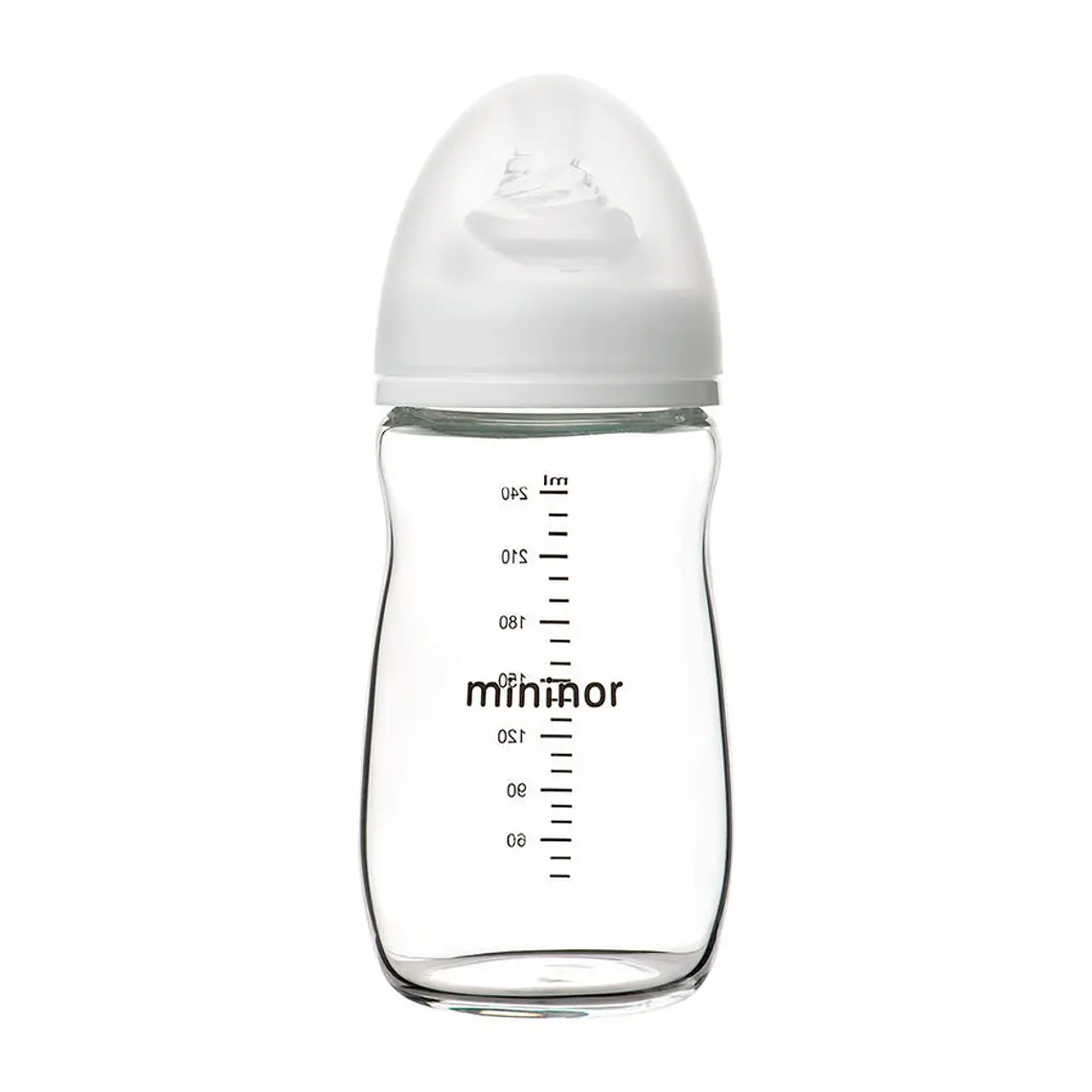 MAMADERA DE VIDRIO MININOR 240ML 1