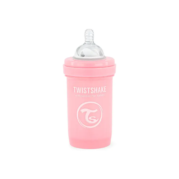 MAMADERA TWISTSHAKE ANTI-CÓLICO 180ML ROSADO PASTEL  1