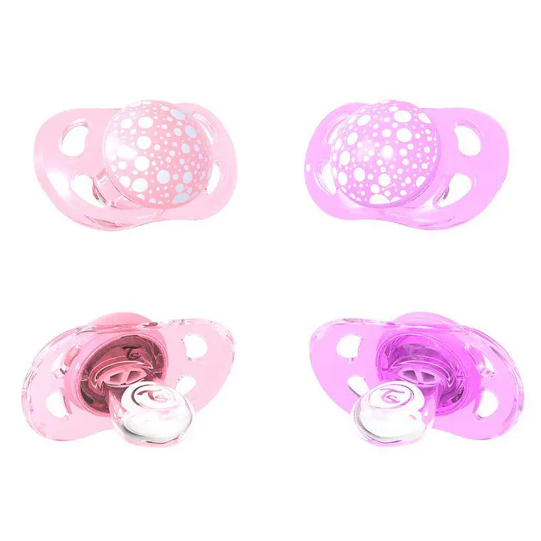 CHUPETES TWISTSHAKE 0-6M 2 UNS ROSADO / MORADO PASTEL  1