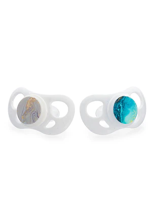 CHUPETES TWISTSHAKE MÁRMOL 6+M 2 UNS AZUL / GRIS 