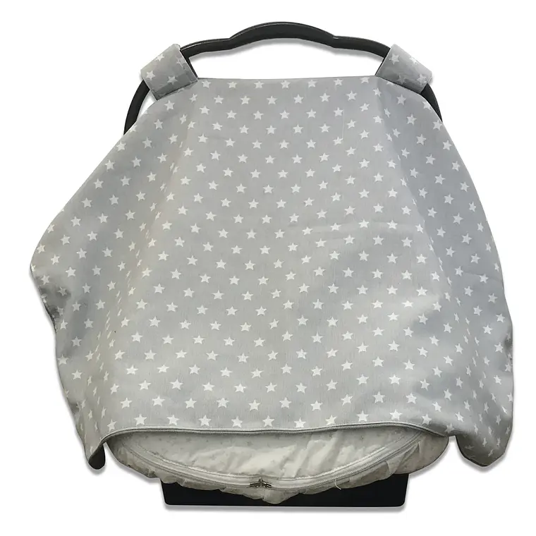 CUBRE HUEVO DE LONA GRIS ESTRELLAS / ORILLA GRIS 1