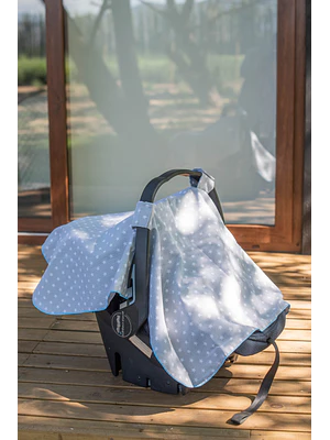 CUBRE HUEVO DE LONA GRIS ESTRELLAS / ORILLA GRIS