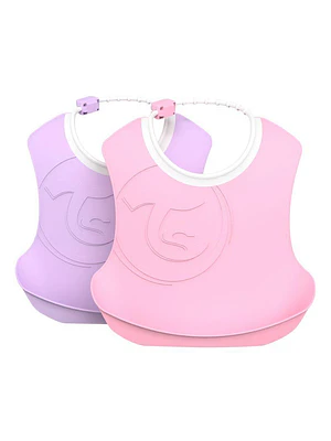 SET 2 BABEROS TWISTSHAKE 4+M - ROSADO / MORADO PASTEL 