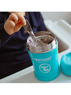 TERMO PARA COMIDA TWISTSHAKE (350 ML) - AZUL PASTEL 