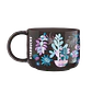 TAZA CERAMICA MARRON FLORAL 14 OZ (≈ 414 ML) - Miniatura 1