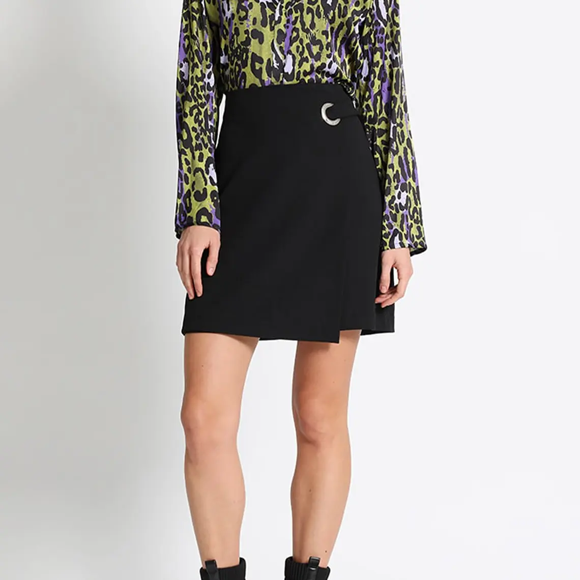 BLUSA MAO SATÍN ESTAMPADO ANIMAL, VERDE, COLECCIÓN ITALIA (TALLA XL) 2