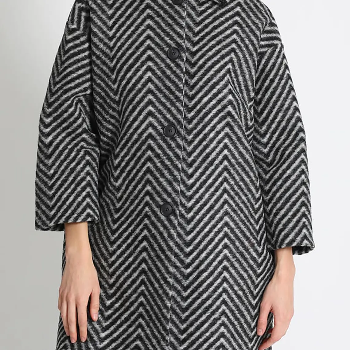 CHAQUETÓN RECTO LANA MIX FANTASÍA, GRIS, COLECCIÓN ITALIA (TALLA L) 1