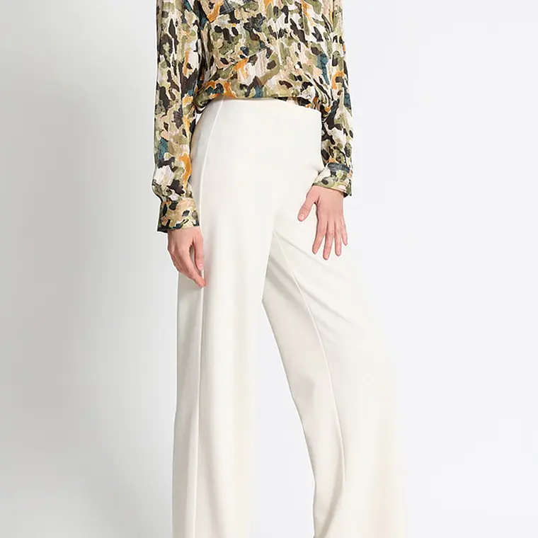 PANTALÓN FLARE STRETCH, TIRO MEDIO, CRUDO, COLECCIÓN ITALIA (TALLA XL) 2