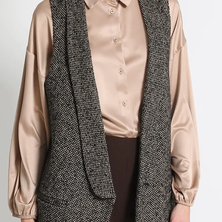 CHALECO DE VESTIR SIN MANGAS, TWEED FANTASÍA, COLECCIÓN ITALIA (TALLA L) 2