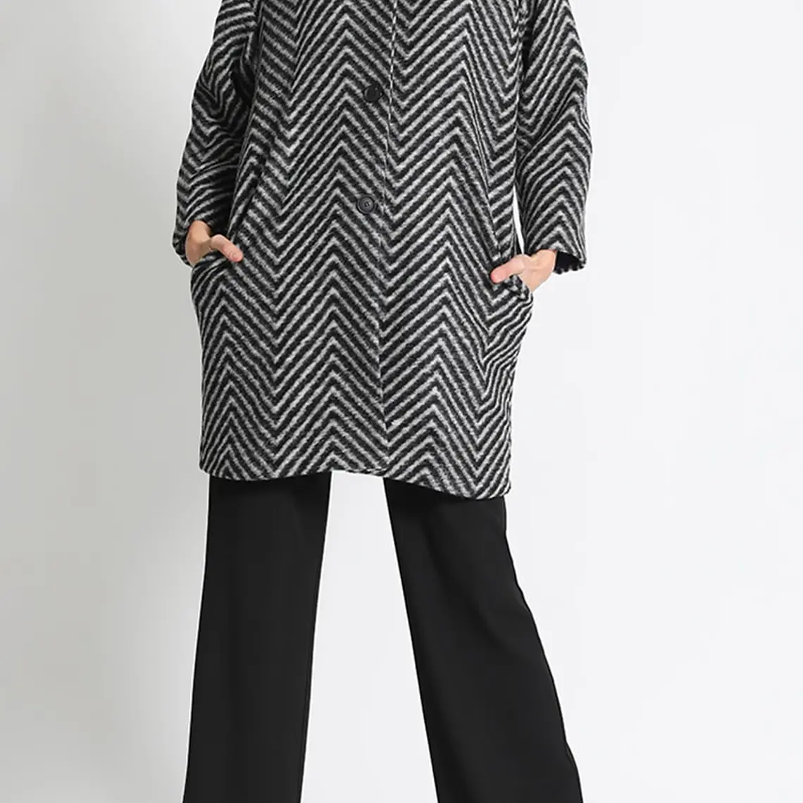 CHAQUETÓN RECTO LANA MIX FANTASÍA, GRIS, COLECCIÓN ITALIA (TALLA L) 2