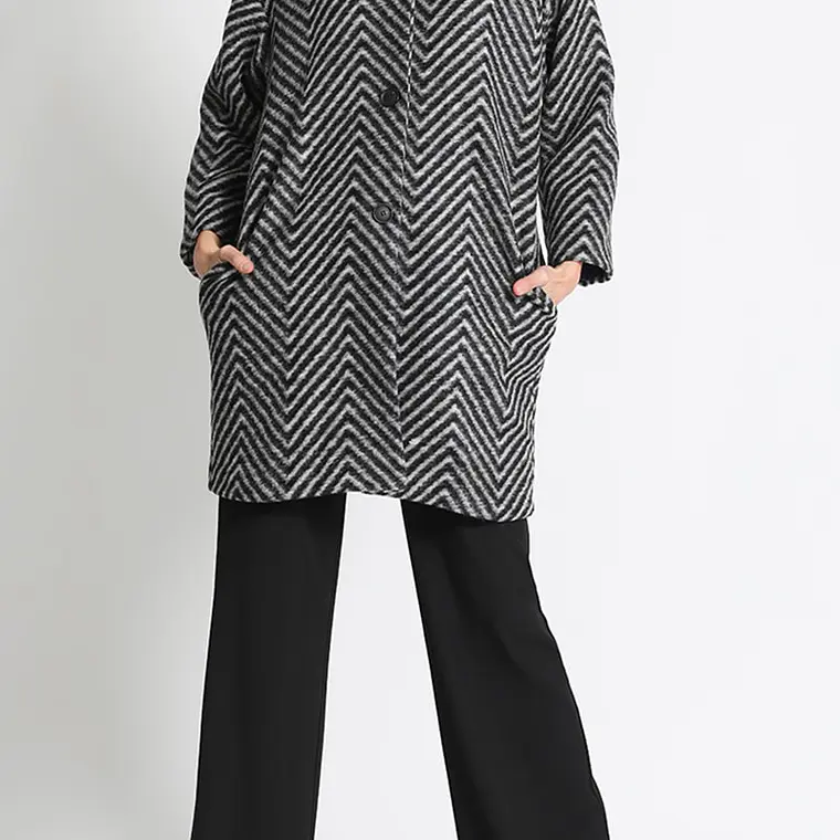 CHAQUETÓN RECTO LANA MIX FANTASÍA, GRIS, COLECCIÓN ITALIA (TALLA L) 2