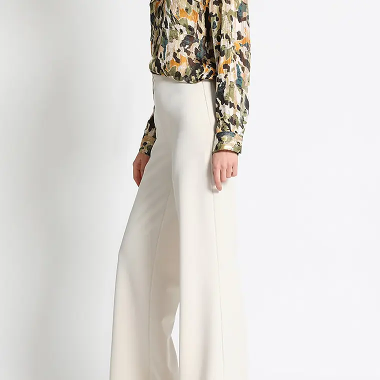 PANTALÓN FLARE STRETCH, TIRO MEDIO, CRUDO, COLECCIÓN ITALIA (TALLA XL) 3