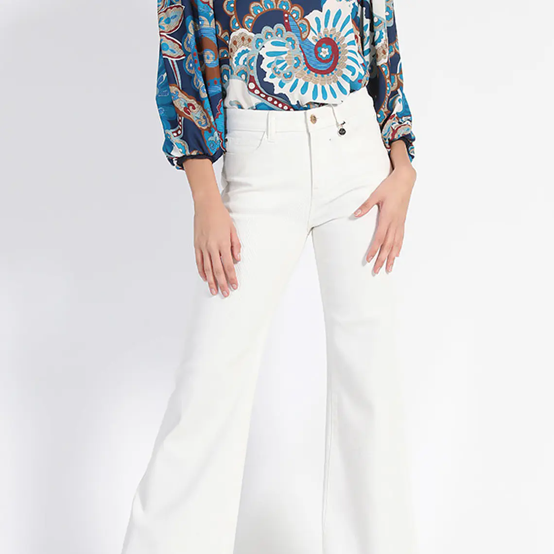 BLUSA ESTAMPADA, AZUL, COLECCIÓN ITALIA (TALLA S) 2