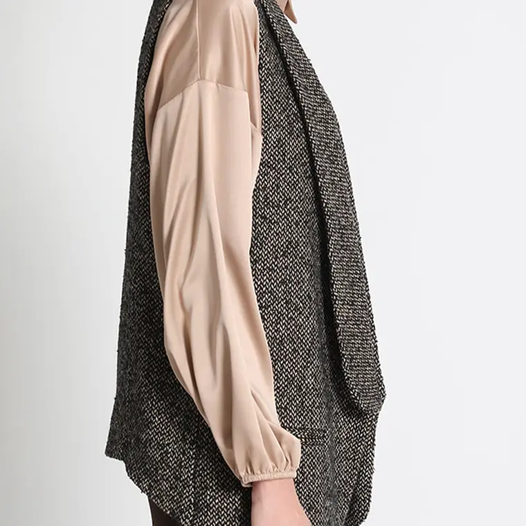 CHALECO DE VESTIR SIN MANGAS, TWEED FANTASÍA, COLECCIÓN ITALIA (TALLA L) 3