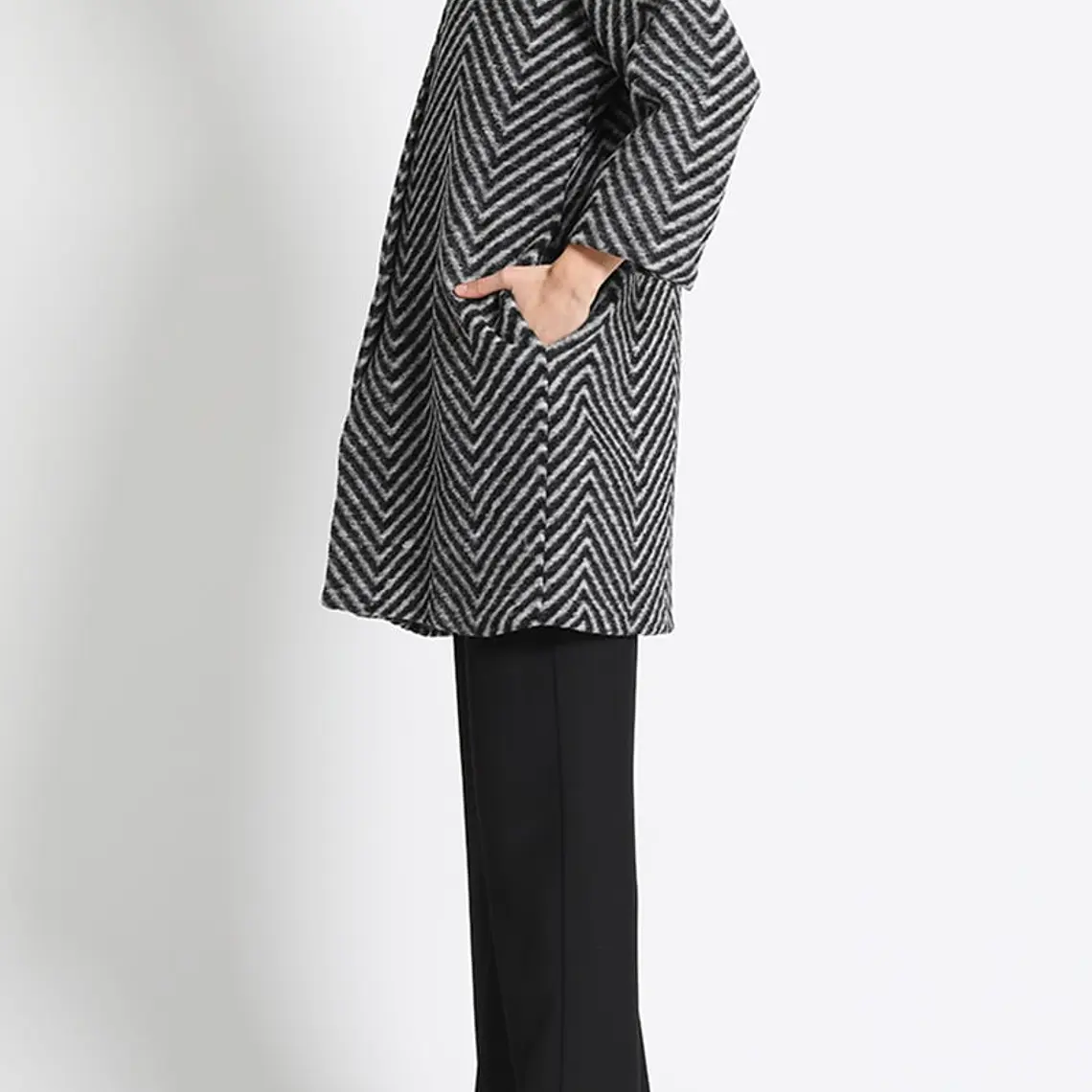 CHAQUETÓN RECTO LANA MIX FANTASÍA, GRIS, COLECCIÓN ITALIA (TALLA L) 3