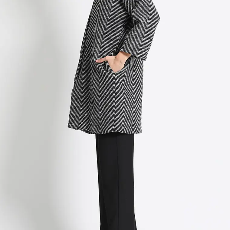 CHAQUETÓN RECTO LANA MIX FANTASÍA, GRIS, COLECCIÓN ITALIA (TALLA L) 3