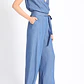 ENTERITO RECTO CON CRUCE Y LAZO  CHAMBRAY AZUL (TALLA S) - Miniatura 1
