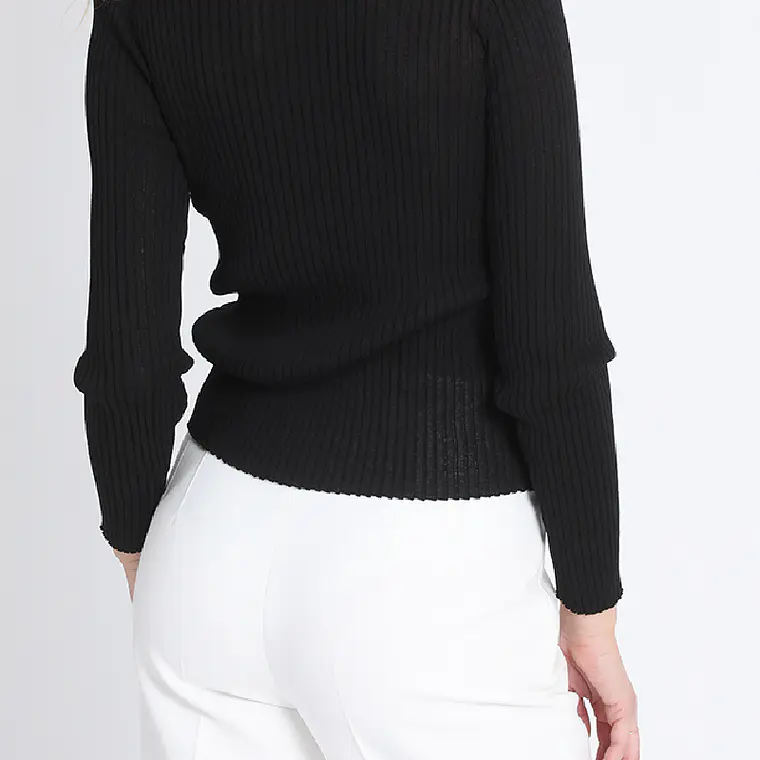 TEJIDO CARDIGAN CUYELLO V BOTON NACAR NEGRO (TAALLA XL) 2