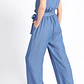 ENTERITO RECTO CON CRUCE Y LAZO  CHAMBRAY AZUL (TALLA S) - Miniatura 2