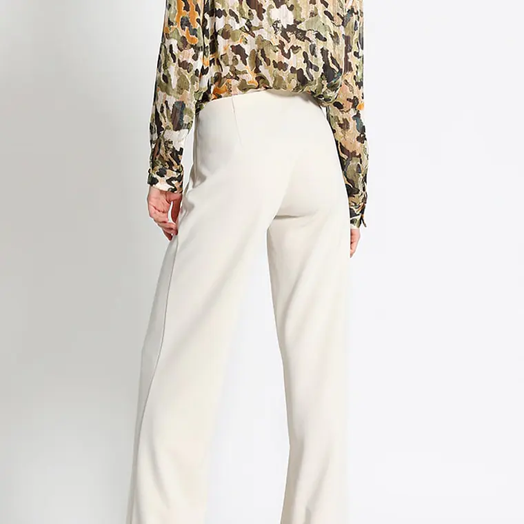 PANTALÓN FLARE STRETCH, TIRO MEDIO, CRUDO, COLECCIÓN ITALIA (TALLA XL) 5