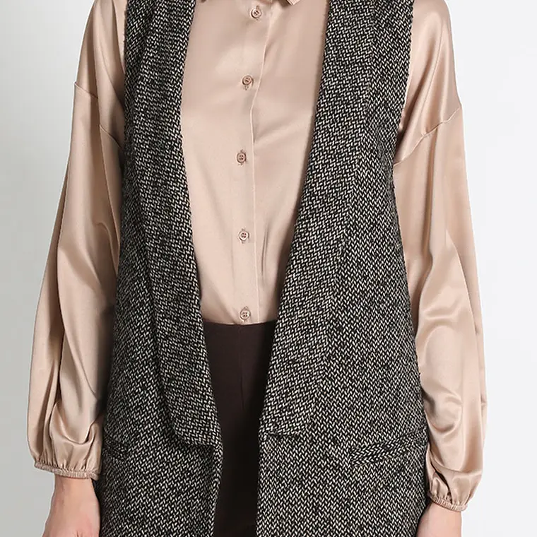 CHALECO DE VESTIR SIN MANGAS, TWEED FANTASÍA, COLECCIÓN ITALIA (TALLA L) 5