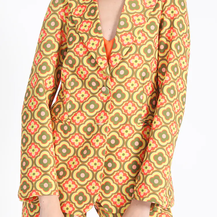 CHAQUETA BLAZER ESTAMPADO PSICODELICO (TALLA L) 3