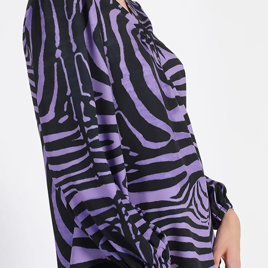 BLUSÓN ESTAMPADO CON CINTURÓN, MORADA, COLECCIÓN ITALIA (TALLAS S y L) 5